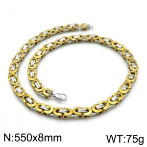 SS Gold-Plating Necklace - KN114192-Z