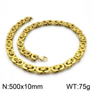 SS Gold-Plating Necklace - KN114205-Z