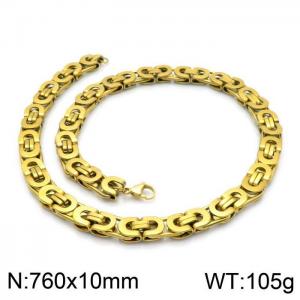 SS Gold-Plating Necklace - KN114210-Z