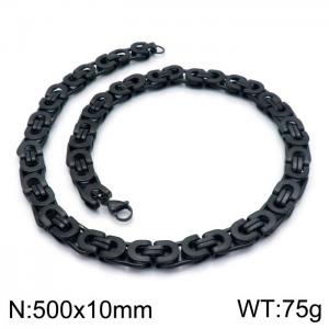 Stainless Steel Black-plating Necklace - KN114212-Z