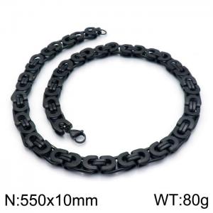 Stainless Steel Black-plating Necklace - KN114213-Z