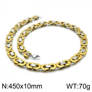 SS Gold-Plating Necklace - KN114218-Z