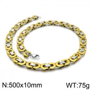 SS Gold-Plating Necklace - KN114219-Z