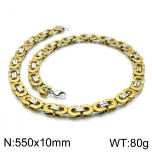 SS Gold-Plating Necklace - KN114220-Z