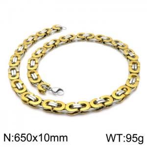 SS Gold-Plating Necklace - KN114222-Z