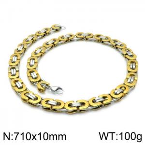 SS Gold-Plating Necklace - KN114223-Z