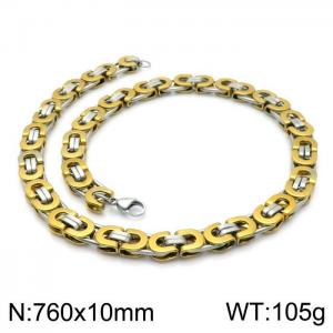 SS Gold-Plating Necklace - KN114224-Z