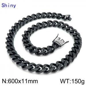 Stainless Steel Black-plating Necklace - KN114298-Z