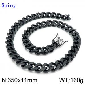 Stainless Steel Black-plating Necklace - KN114299-Z