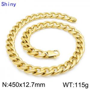 SS Gold-Plating Necklace - KN114316-Z