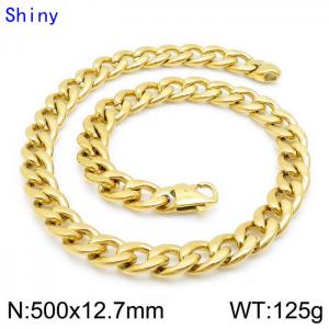 SS Gold-Plating Necklace - KN114317-Z