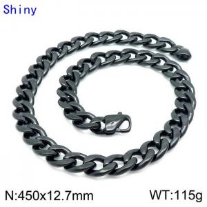 Stainless Steel Black-plating Necklace - KN114330-Z