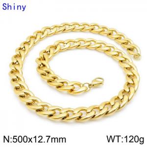 SS Gold-Plating Necklace - KN114338-Z