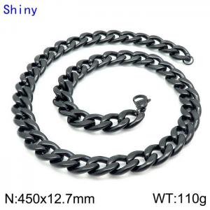 Stainless Steel Black-plating Necklace - KN114351-Z