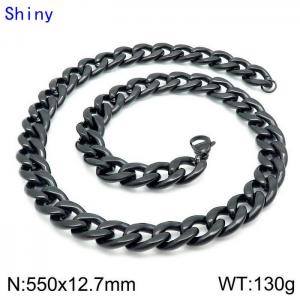 Stainless Steel Black-plating Necklace - KN114353-Z