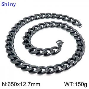 Stainless Steel Black-plating Necklace - KN114354-Z