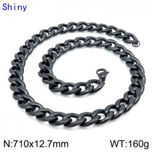 Stainless Steel Black-plating Necklace - KN114356-Z