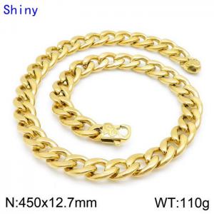 SS Gold-Plating Necklace - KN114358-Z