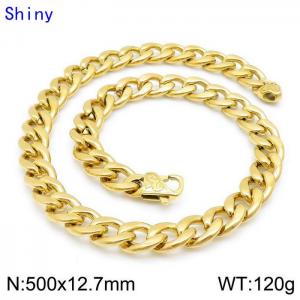 SS Gold-Plating Necklace - KN114359-Z