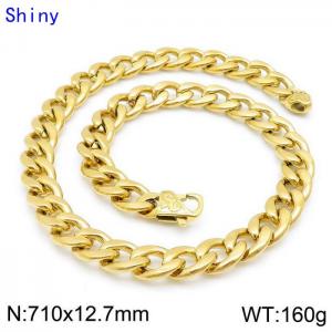 SS Gold-Plating Necklace - KN114363-Z