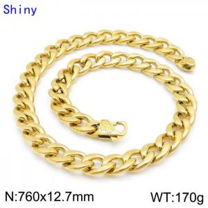 SS Gold-Plating Necklace - KN114364-Z