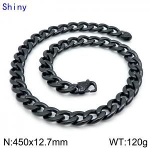 Stainless Steel Black-plating Necklace - KN114372-Z