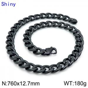 Stainless Steel Black-plating Necklace - KN114378-Z