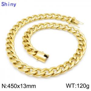 SS Gold-Plating Necklace - KN114379-Z