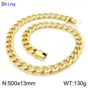 SS Gold-Plating Necklace - KN114380-Z