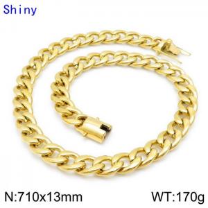 SS Gold-Plating Necklace - KN114384-Z