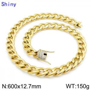 SS Gold-Plating Necklace - KN114403-Z