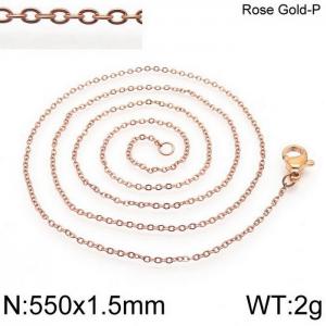 SS Rose Gold-Plating Necklace - KN114417-Z