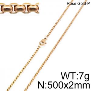 SS Rose Gold-Plating Necklace - KN114423-Z