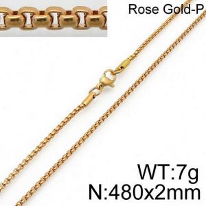 SS Rose Gold-Plating Necklace - KN114426-Z