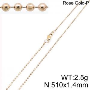 SS Rose Gold-Plating Necklace - KN114430-Z