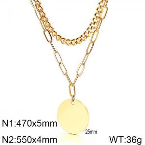 SS Gold-Plating Necklace - KN114438-Z