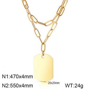 SS Gold-Plating Necklace - KN114442-Z