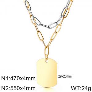 SS Gold-Plating Necklace - KN114444-Z