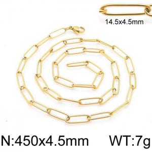 SS Gold-Plating Necklace - KN114648-Z