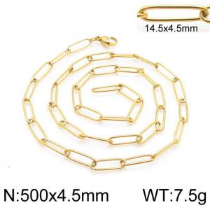 SS Gold-Plating Necklace - KN114649-Z