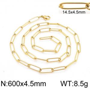 SS Gold-Plating Necklace - KN114651-Z