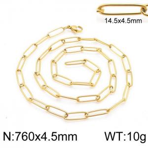 SS Gold-Plating Necklace - KN114654-Z