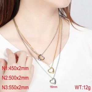 SS Gold-Plating Necklace - KN114908-Z