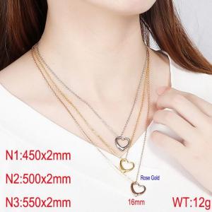 SS Rose Gold-Plating Necklace - KN114909-Z