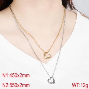 SS Gold-Plating Necklace - KN114913-Z