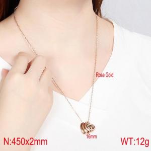 SS Rose Gold-Plating Necklace - KN114918-Z