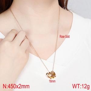 SS Rose Gold-Plating Necklace - KN114919-Z