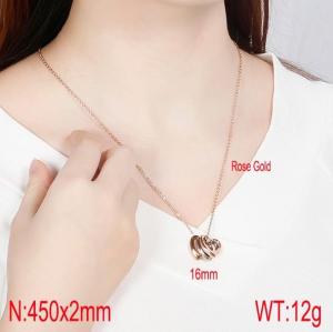 SS Rose Gold-Plating Necklace - KN114920-Z