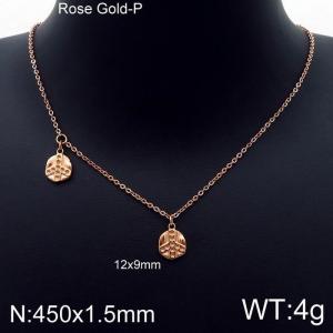 SS Rose Gold-Plating Necklace - KN115339-Z