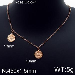 SS Rose Gold-Plating Necklace - KN115340-Z